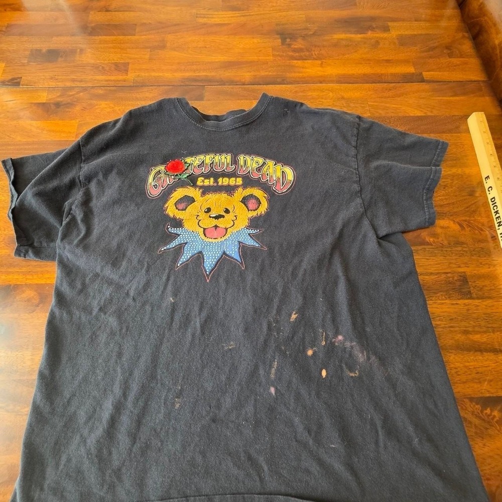 Grateful Dead t-shirt  colorful tie dye graphics and rhinestones large sku‎ 91